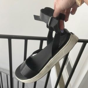 MIA black ankle strap sandals